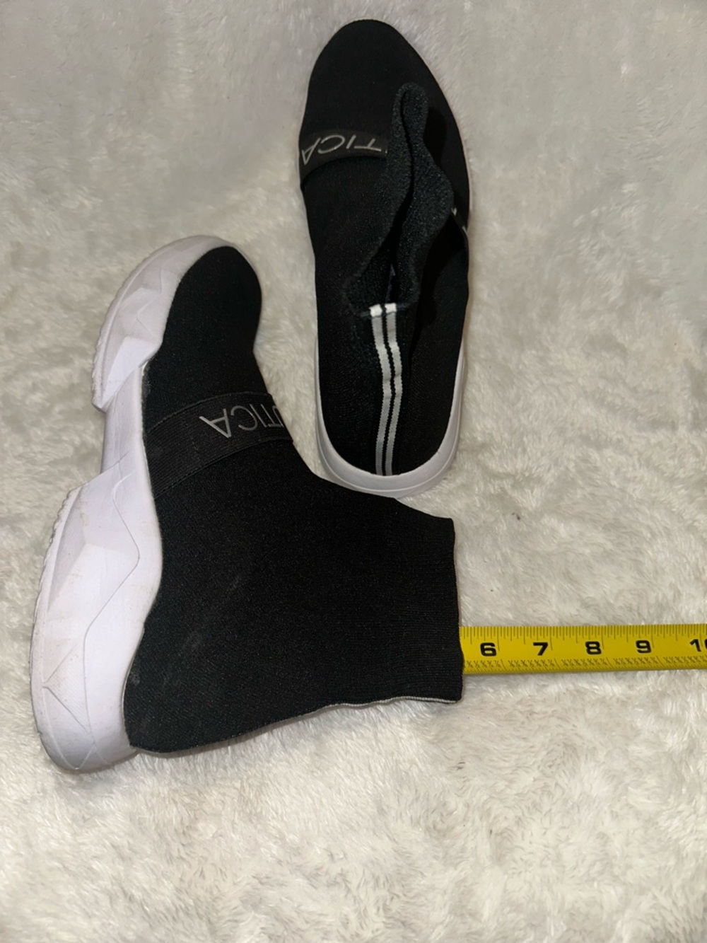 Nautica Black and White Slip-On Athletic Sneakers